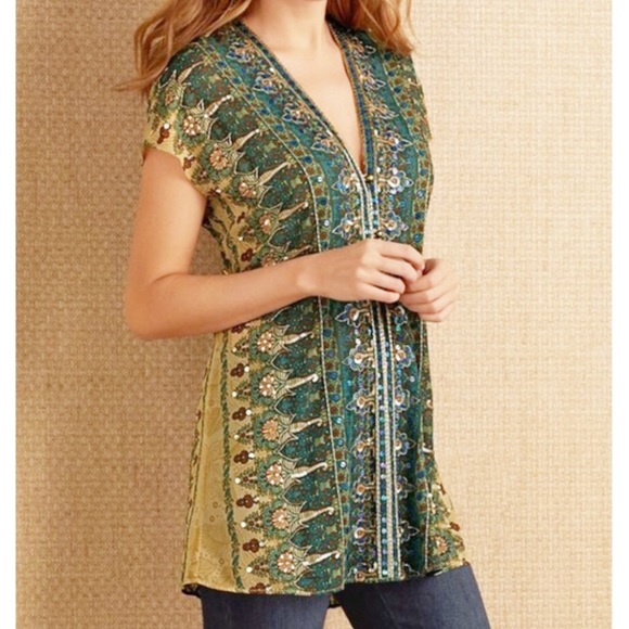 SOFT SURROUNDINGS KEI RIVER Sequin Beaded Tunic